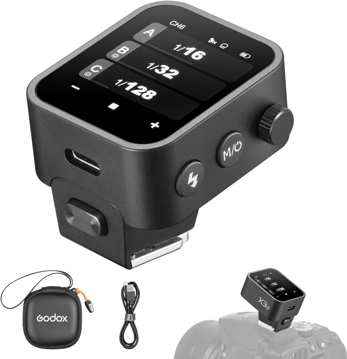 X3 X3-S Flash Trigger for Sony, High-Definition OLED Screen, 1/8000s HSS TTL TCM Function, USB-C Charge Flash Transmitter, GODOX X3S X3 S Touchscreen Wireless Flash Trigger Transmitter