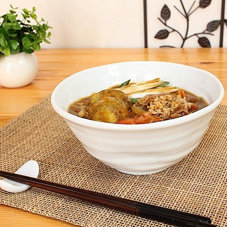Amazon | 手作り風 白いどんぶり(和食器 丼ぶり どんぶり 丼 うどん丼