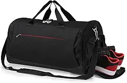 Bolsa de Academia 45L Resistente à Água com Compartimento para Sapatos e Bolso Seco/Molhado, Bolsa Esportiva tipo Duffle para Viagem, Natação e Fim de Semana, Unissex, Bagagem de Bordo