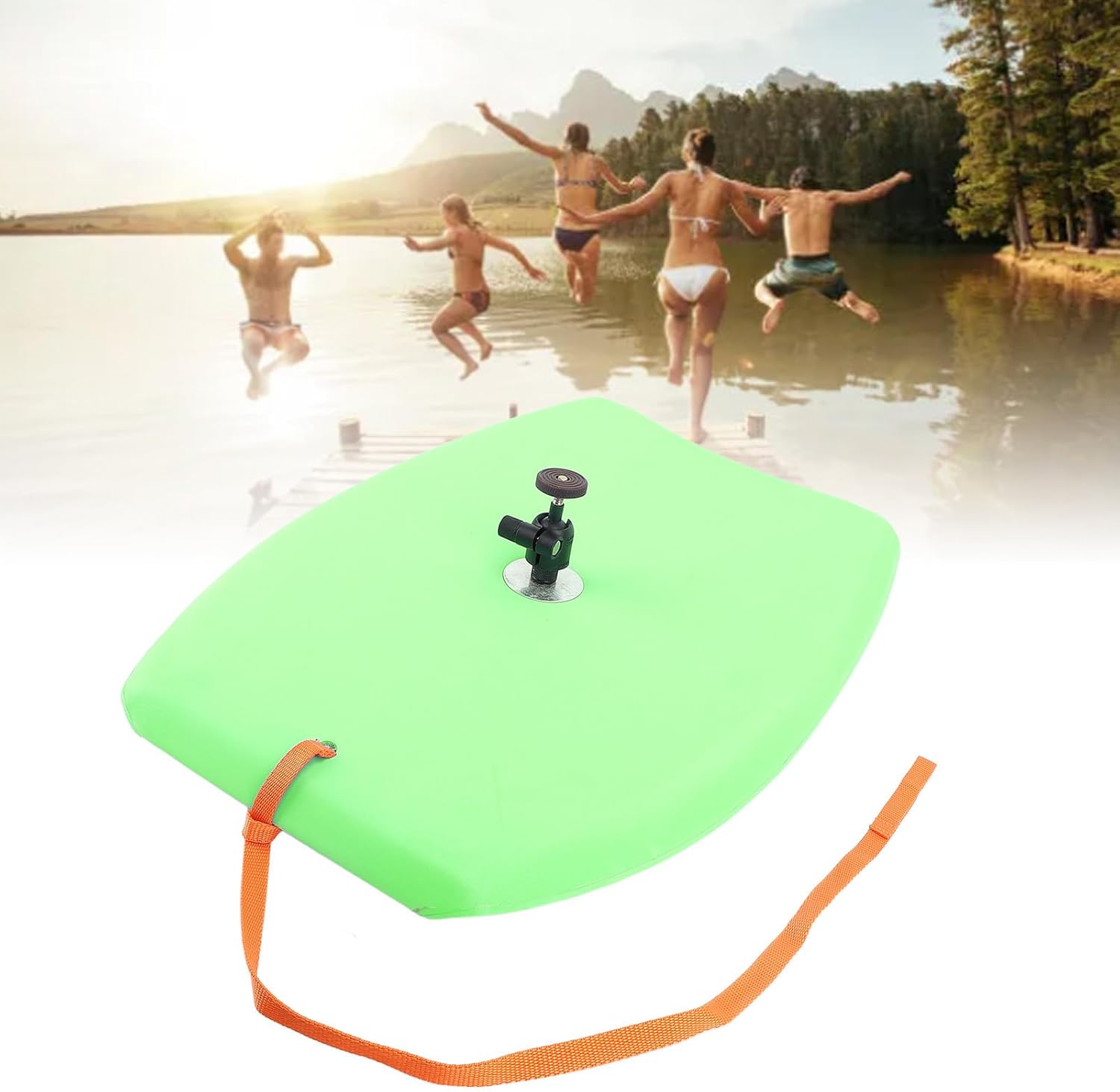 Swim Kickboard with Adjustable Bracket, Swimming Follow Board Phone Mount Swim Kickboard, Swim Float Swim Board Action Cameras, Phone Mount for Smartphone, Action Cameras(Green)
