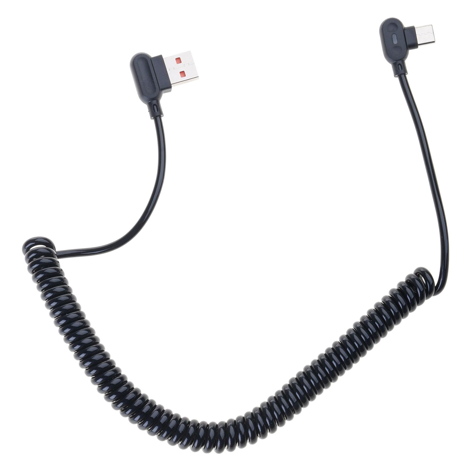 Buxuaaaa Fast Charges USB C Cable Reversible Coiled Cord Strong Angled Connectors Twist Without Fast Charging Data Line Short Spring Mobile Charging Cord
