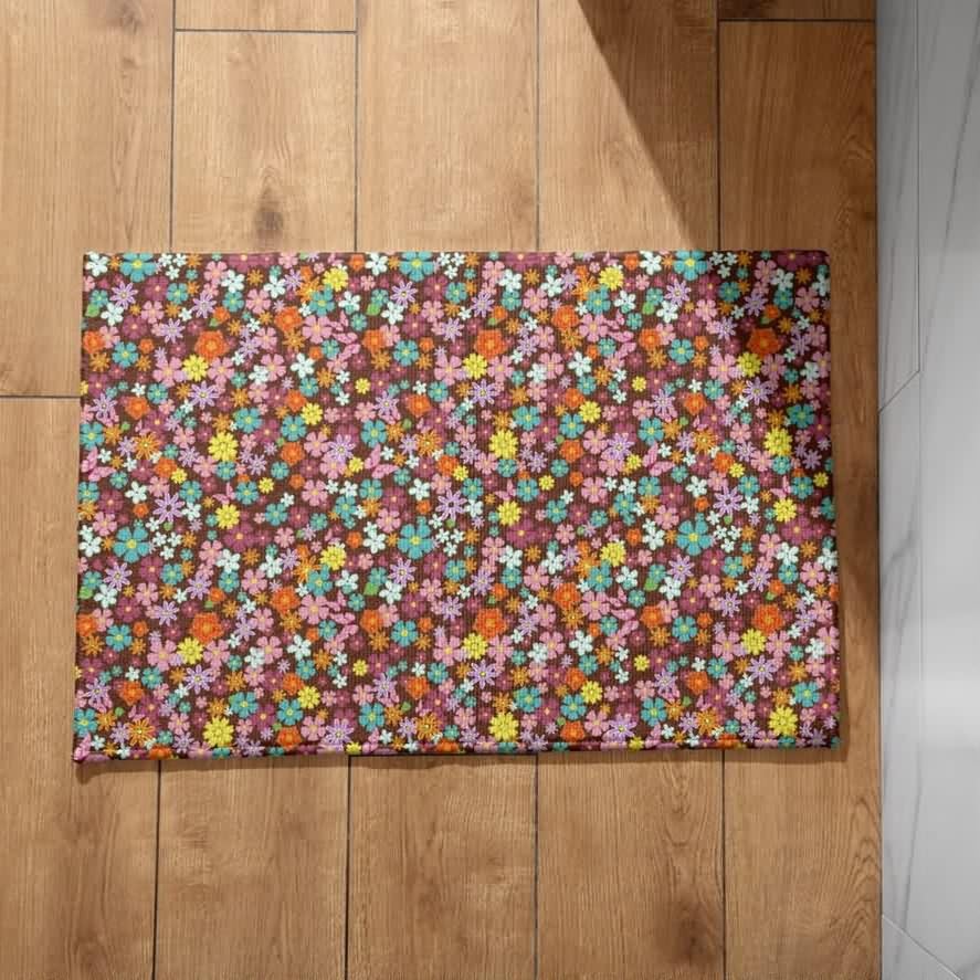 Isdreem Alfombra Quad Felpudos para Exterior Flor Alfombra Habitación Antideslizante Felpudo Divertido Entrada Casa Alfombrillas Decorativas Antideslizantes, 45x75cm