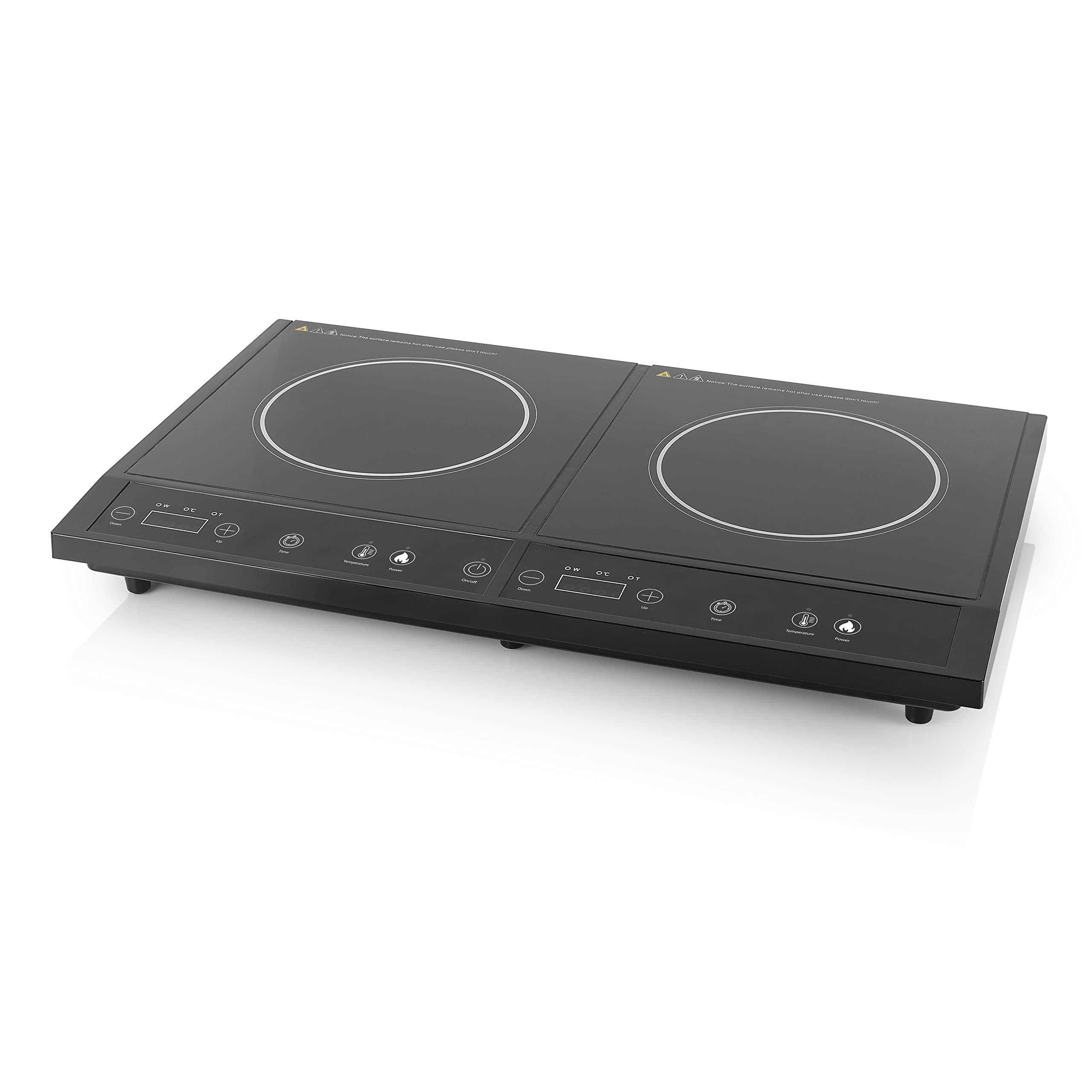 Tristar IK-6179 Placa de inducción doble con 8 niveles de potencia, 1400 W, Vidrio, Negro