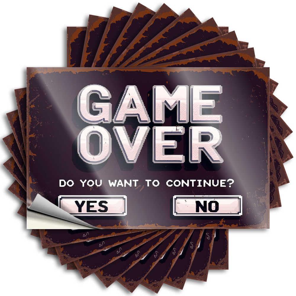Game Over: Continue Or Exit? Indie Outside DIY | Bookish Decal Cover Removable Vinyl Sticker Decal(6X9CM)