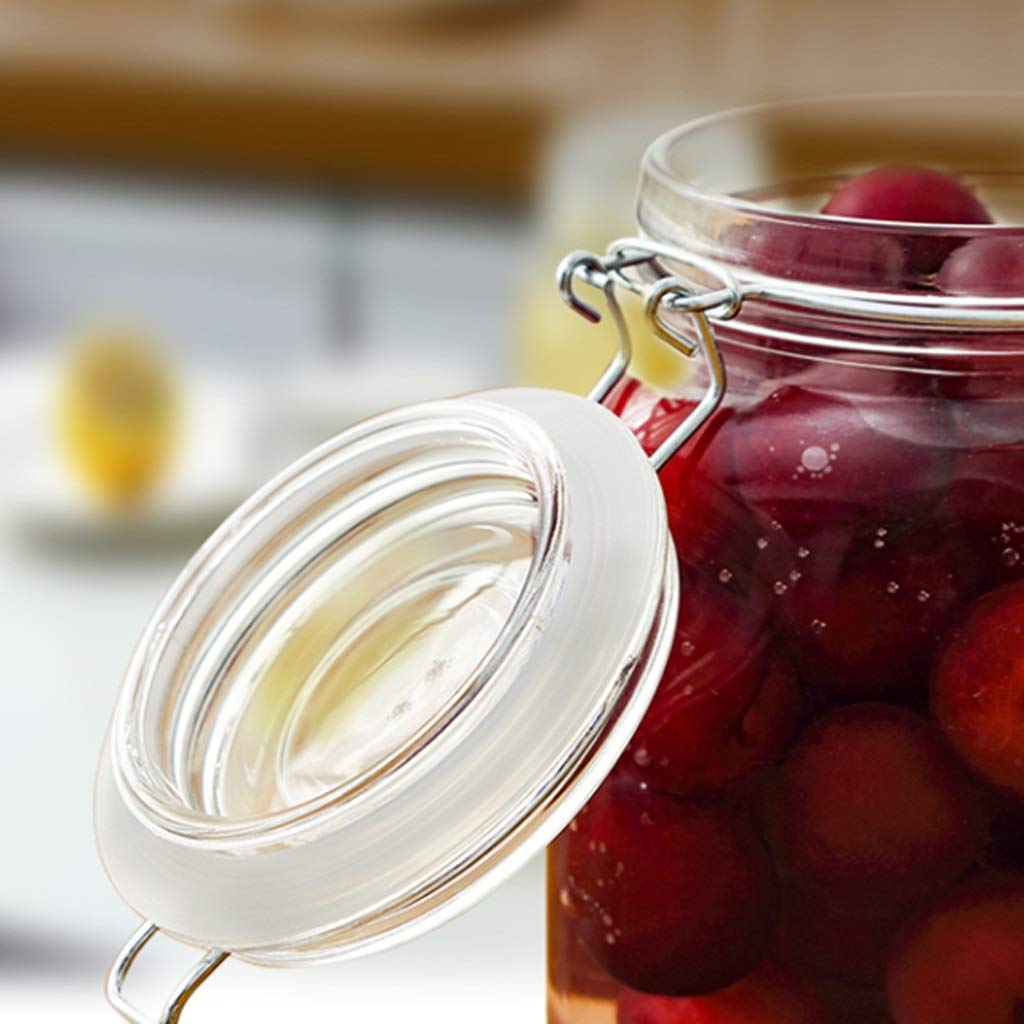 Tarros de té Botes de almacenamiento de vidrio transparente Botes de cocina y tarros de conservas con cierre hermético, cierre y gatillo hermético, tapas de vidrio transparente tarros de
