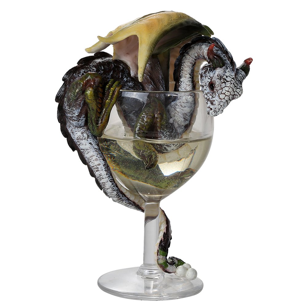 Figurine Dragon Vin Blanc Idéale pour Décorer Votre Bar