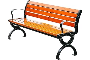 Outdoor Dock Benches: Cast Aluminum Preservative Wood Patio Bench