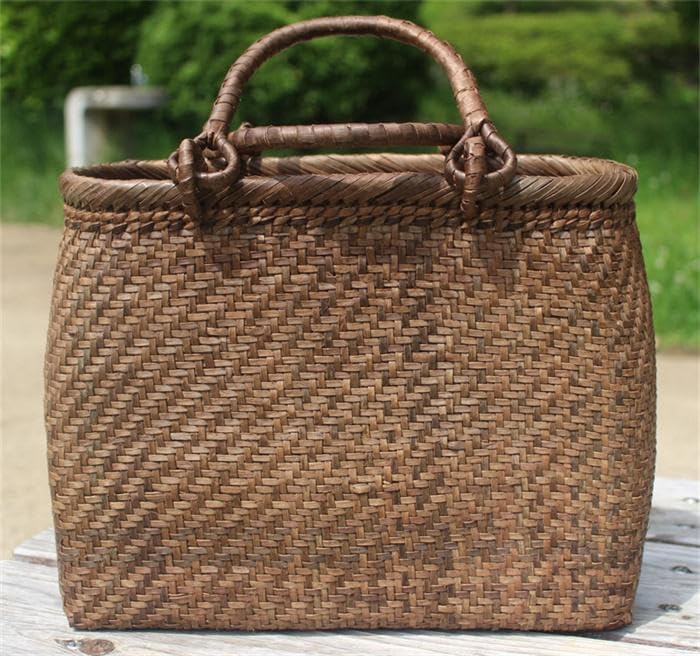 細ひご山胡桃木 蔓 バック かご 籠 巾着 網代編み 可動式持ち手 山葡萄 Amazon.co.jp: 細ひご山胡桃木 蔓 バック かご 籠 巾着 職人