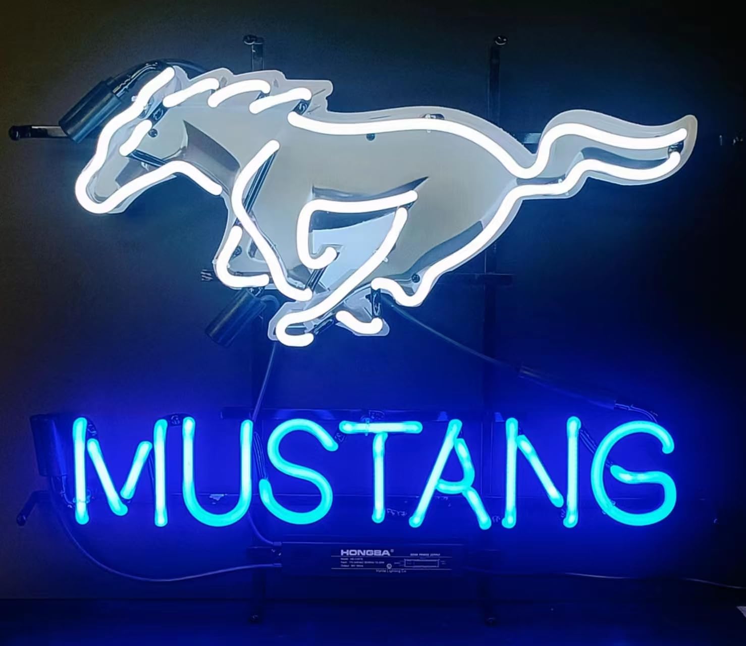 Neon Signs for Wall Decor inin Mustangs Sign Light Man Cave Bar Pub Beer Gift Lamp Neon Glass Tubing