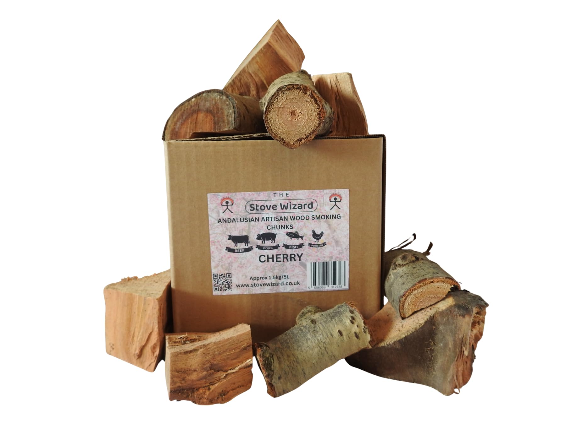 Hickory Wood BBQ Smoker Smoking Chunks 3kg 10 Litre Andalusian Artisan Premium Quality Natural Eco Friendly Wood Chunks for Gas & Charcoal Grill Outdoor Cooking for Authentic BBQ Flavour