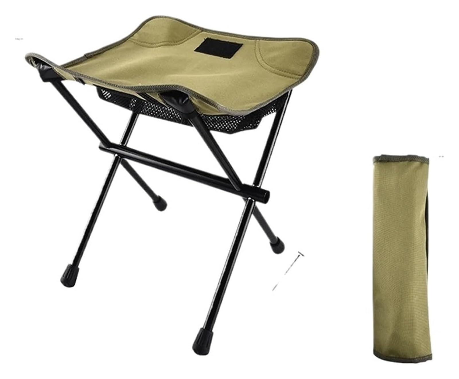 KRXSOBNV Folding camping chair, Light Portable Outdoor Folding Chair with Bag Fold Aluminum Stool Seat Fishing Camping(Green)