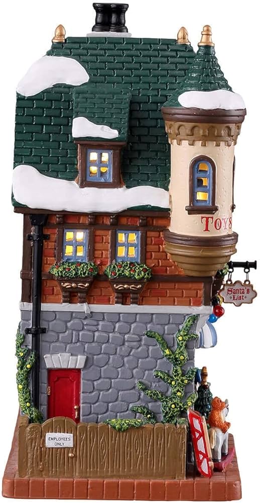 Amazon.com: Lemax Christmas Village Santas List Toy Shop Battery