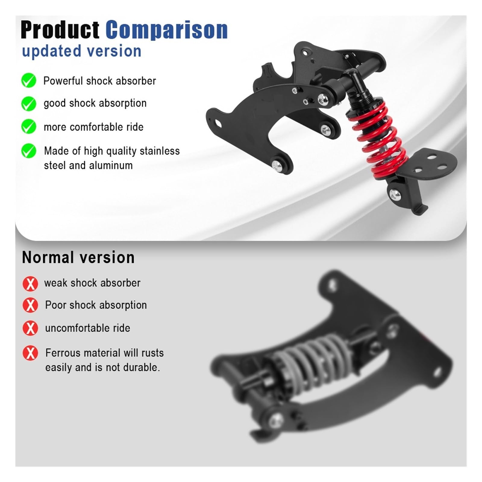 Kit noir de suspension arrière d'absorption des chocs à ressort réglable, compatible avec les accessoires de pièces d'amortisseur arrière de scooter Xiaomi M365 1S Pro Pro2(For Pro Pro2 Scooter)