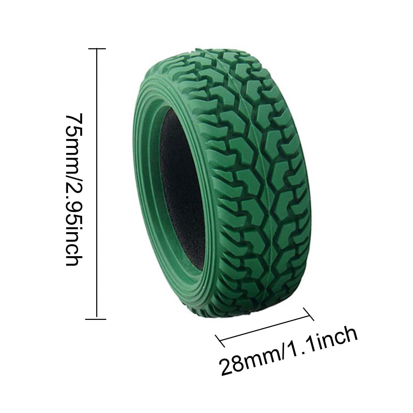 KEEDA 75mm Rubber Tyres and Wheels for 1/10 RC On Road Car 1/16 RC Rally Car HSP 94123 HPI Kyosho Tamiya (Green) - Image 2