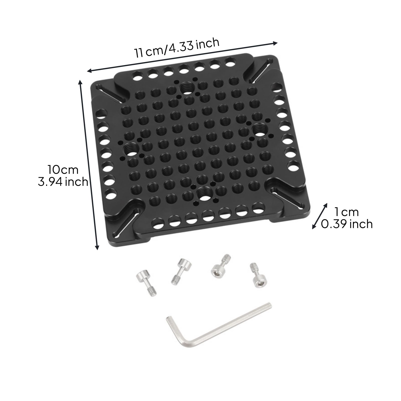 Placa de Montaje para Adaptador Base Metálica Aluminio Aleado con Kit de Instalación Completo y Bajo Adecuada para Oficina Fotografía Producción