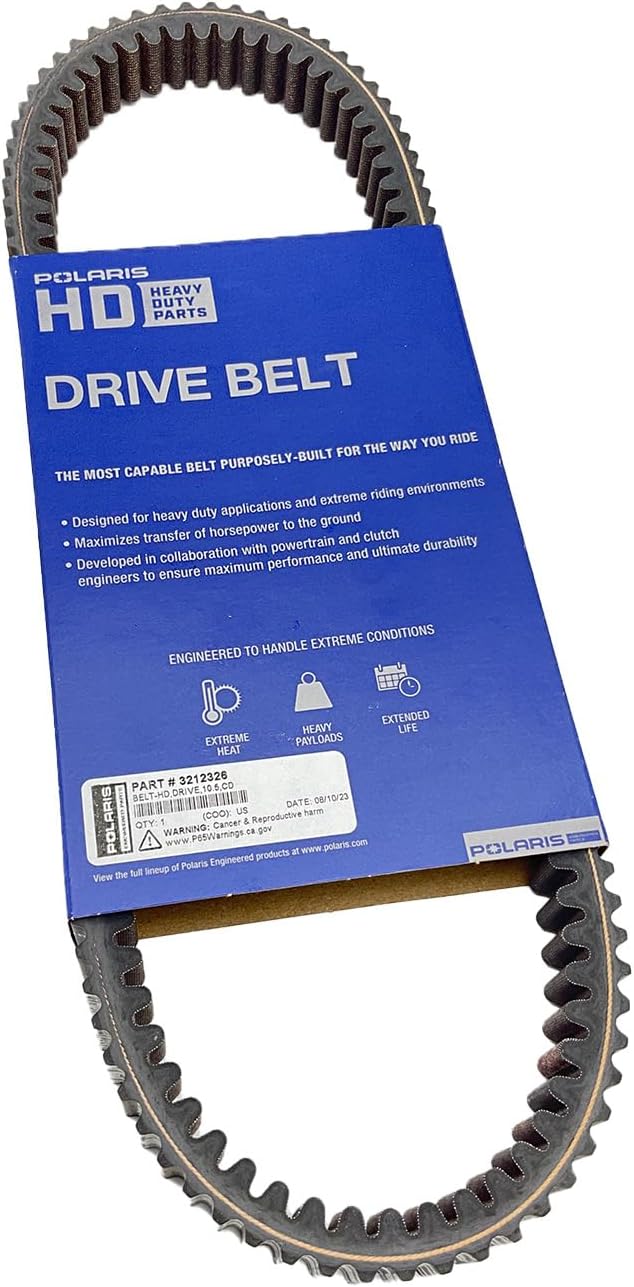Polaris Drive Belt Heavy Duty for GENERAL 1000, RANGER 900 CREW XP, RANGER 570, RZR 1000 XP Models and More, CVT Belt for Heavy Loads, Runs Cooler, Withstands High Temps & Extreme Conditions - 3212326