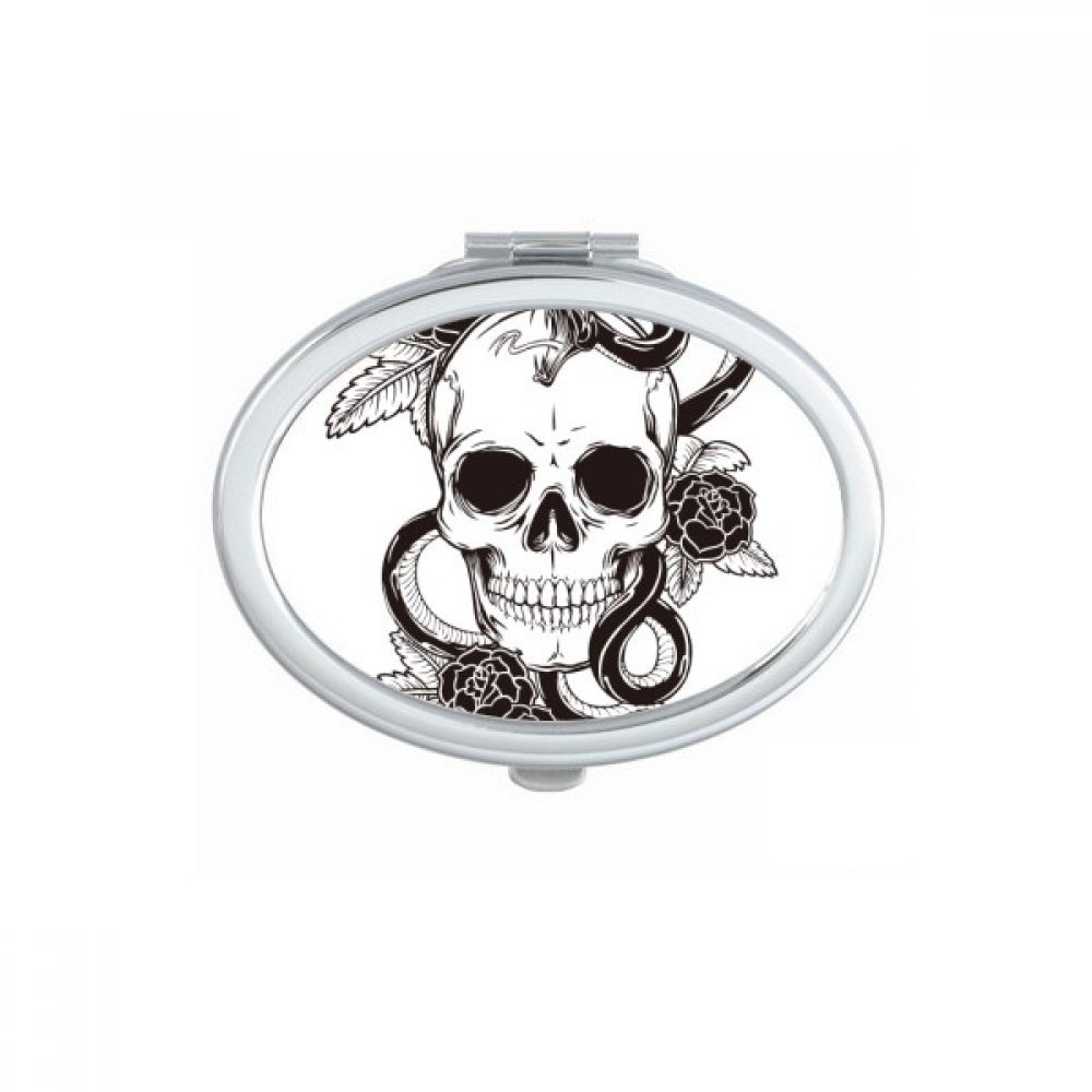 Miroir de maquillage compact ovale motif serpent DIYthinker