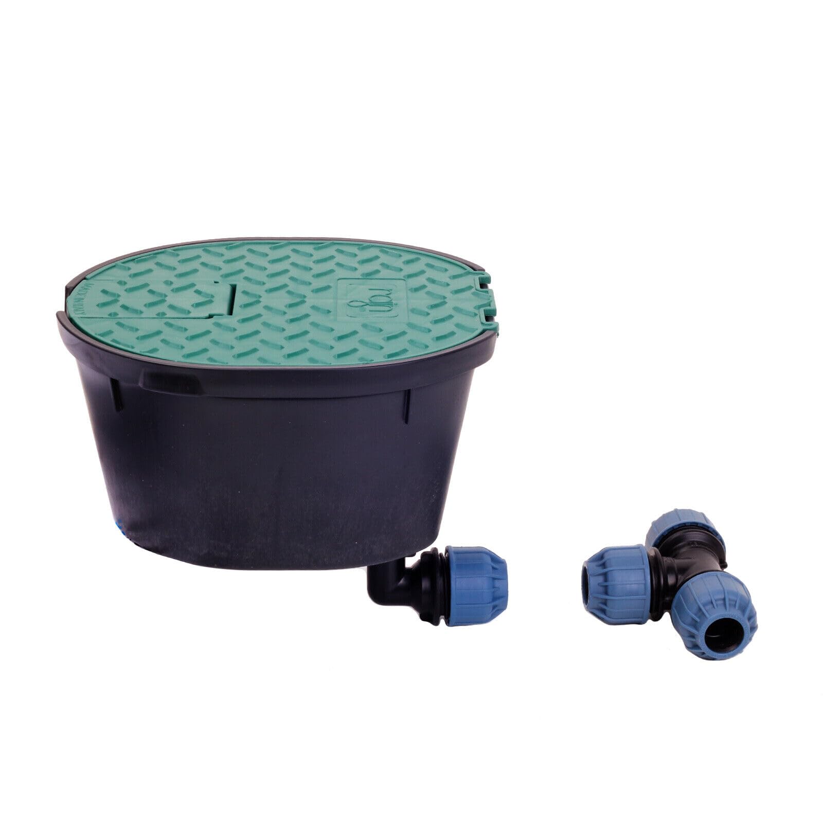 Verdone Wasserentnahmestelle Komplettset für PE-Rohr 25mm – Wassersteckdose mit Kugelhahn 3/4" + Elysee PE-Fittings (Winkel & T-Stück) + Schlauchanschluss – Wasseranschluss für die Wasserentnahme