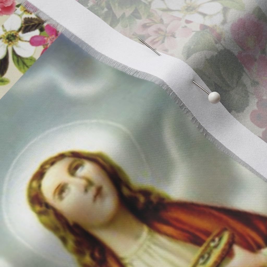 Spoonflower Fabric - Catholic Saints Religious Catholic Saints Collage Jesus Mary Printed on Organic Cotton Sateen Fabric by The Yard - Sewing Quilting Apparel Home Decor