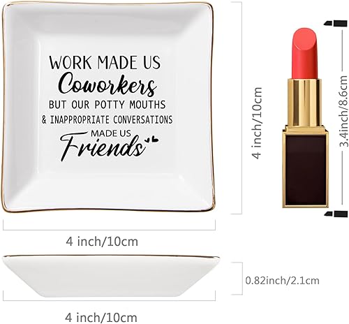 Miniatura 5 de Piudee Regalos para compañeros de trabajo para mujeres, plato de joyería de trabajo y amigos, regalo de agradecimiento para compañeros de trabajo,