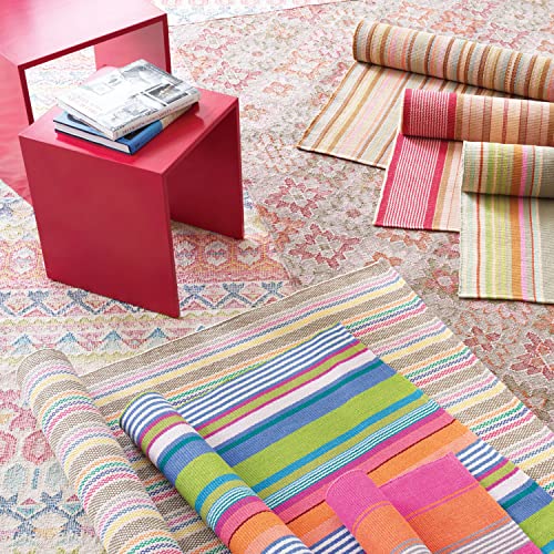 Dash And Albert Edelweiss Hand Loom Knotted Cotton Rug Runner, 2.5 X 8 Feet, Multi-Colored #TOP2