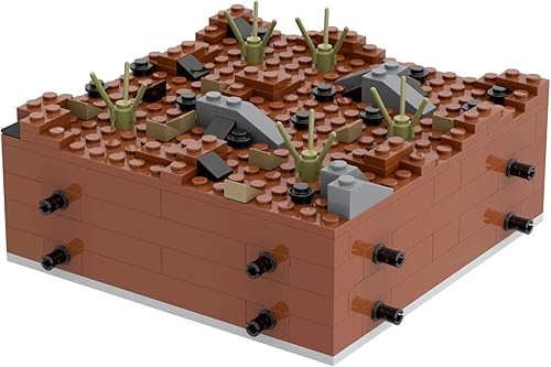 WW2 Battlefield Ground - Juego de bloques de construcción militares (143 piezas). Diversión de bloques de construcción WW2 para niños y aficionados