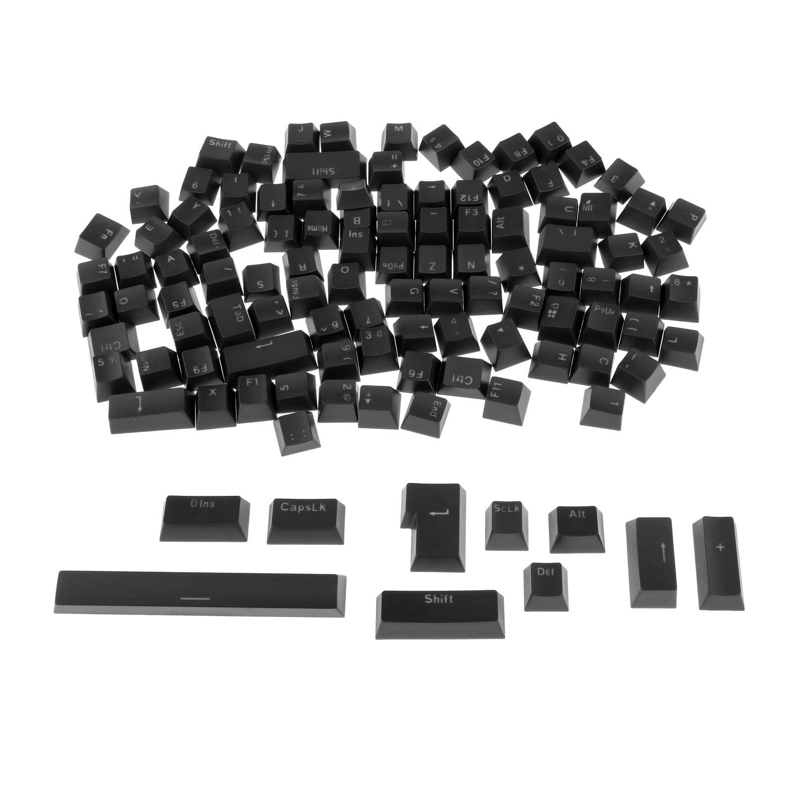 108-Key Abs Translucent Keycaps Key Cap for Mechanical Keyboard Black-image-26
