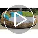 Image of DEVOKO Outdoor Double Seater Wicker Patio Weatherproof Daybed with Water-Resistant Cushions Furniture for Poolside,Garden,Balcony,Terrace(Honey Wicker & White Cushion)