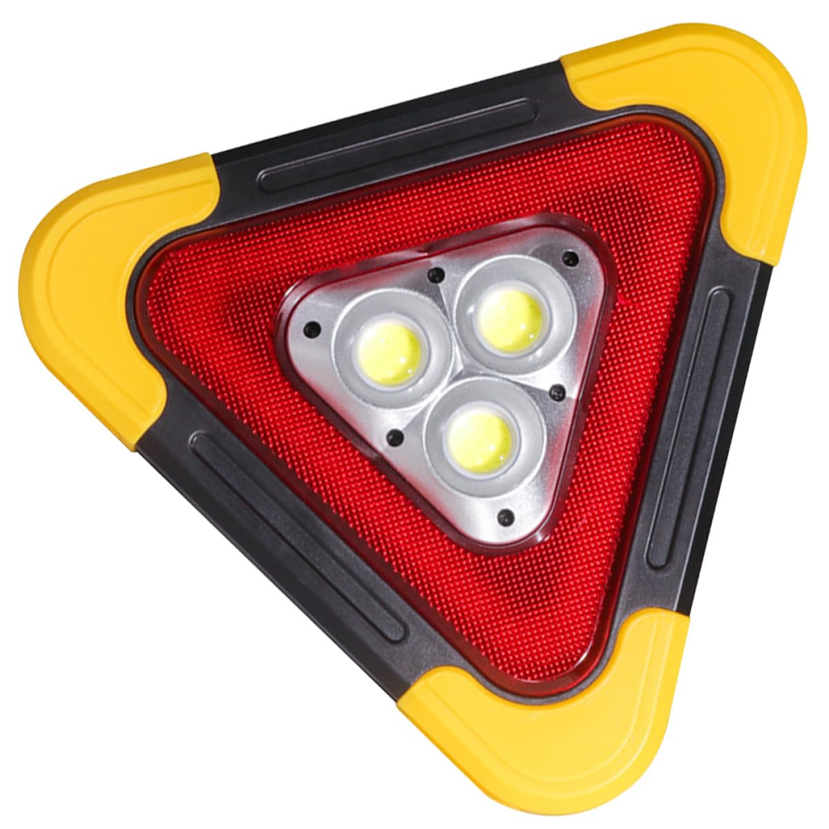 Señal de Advertencia Triangular Reflectante Grande Luz LED para Coche, Trípode de Seguridad Portátil Abs Resistente, Luz de Emergencia para Carretera, Camping y Reparación
