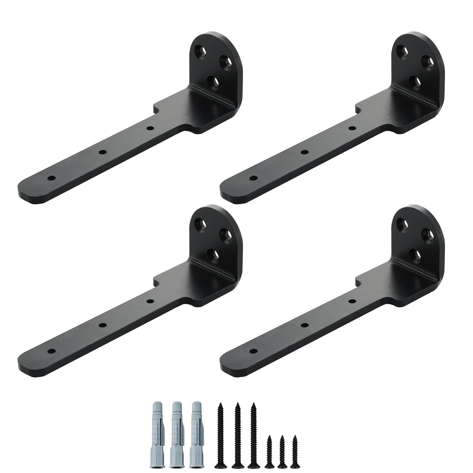 4PCS Shelf Brackets, Black Wall Brackets for Shelves,150x40MM — image 1