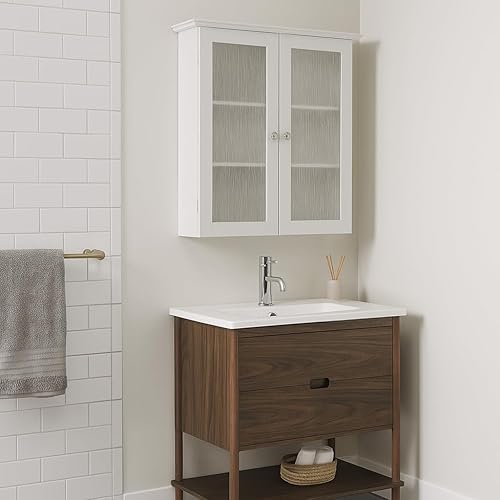 Miniatura 11 de Elegant Home Fashions Dawson Collection clóset de pared con estantes, color blanco Blanco,Gris,Espresso oscuro,Espresso,Blanco y