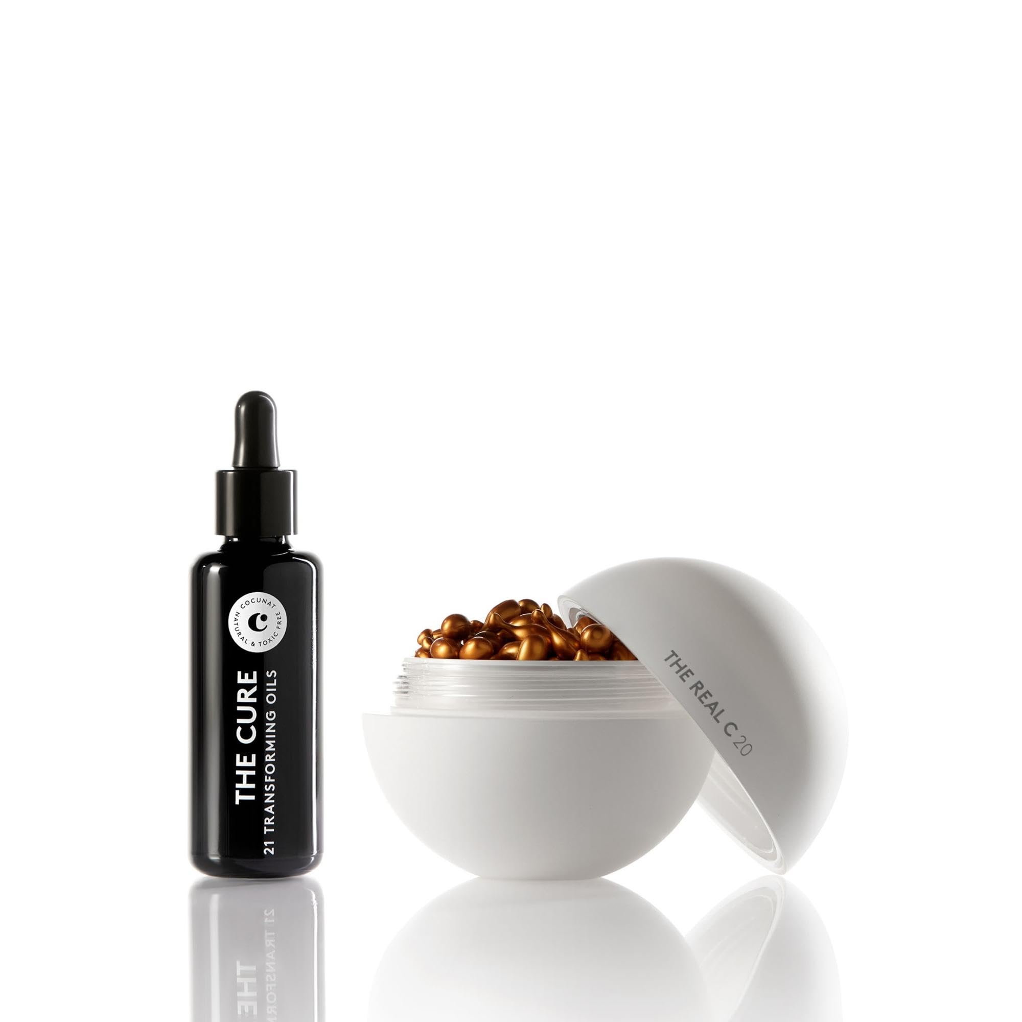 COCUNAT - The Real C + The Cure – Serum z witaminą C – Przeciwstarzeniowe serum do twarzy – Działa na zmarszczki, blask i odżywienie – 20% kwasu askorbinowego – 30 kapsułek