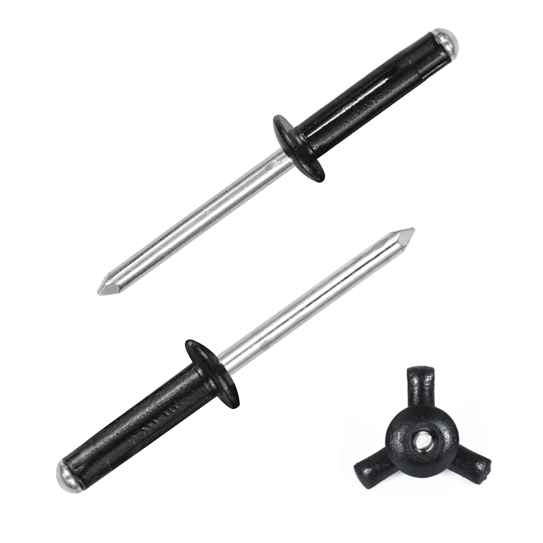 Tri-Fold Rivets - Black, 3/16"x3/4" -9 Tri-Fold Rivets - Black, 3/16"x3/4" -9