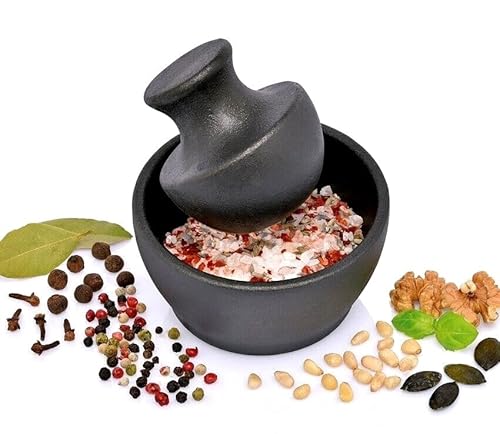 MORTAIO PER SPEZIE CON PESTELLO TONDO IN GHISA ALIMENTARE MADE IN GERMANY