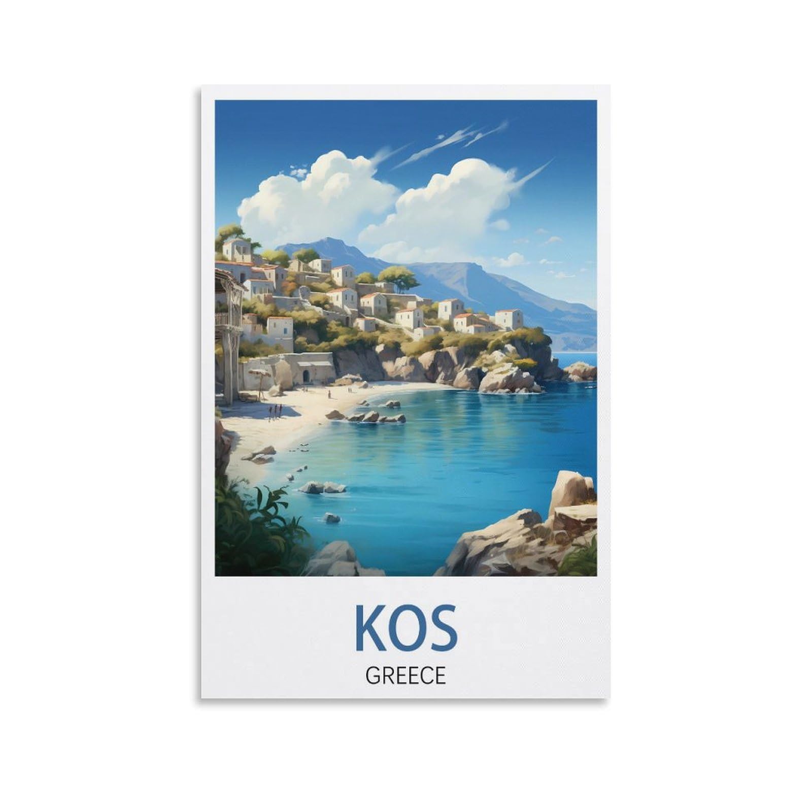 PuPLuM Kos Greece Vintage Travel Posters Landscape 08x12inch(20x30cm) Canvas Wall Art Posters for Living Room Decor Paintings for Home Decor