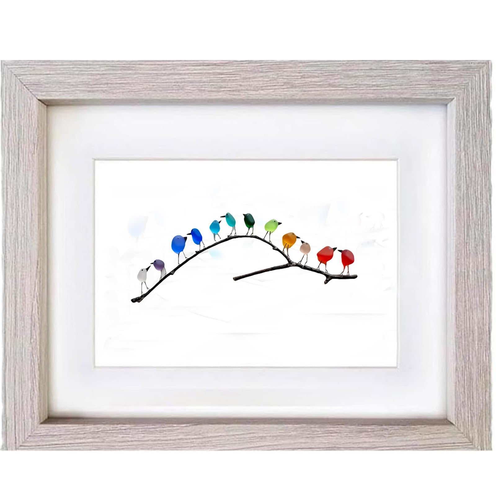 WCYYYJ Sea Glass Birds Wall Art