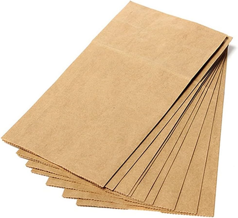 Miniatura 6 de 10 bolsas de papel kraft marrón para fiestas, regalos de boda, bolsas de pan para alimentos, bolsas planas de mercancía, útiles y a la moda