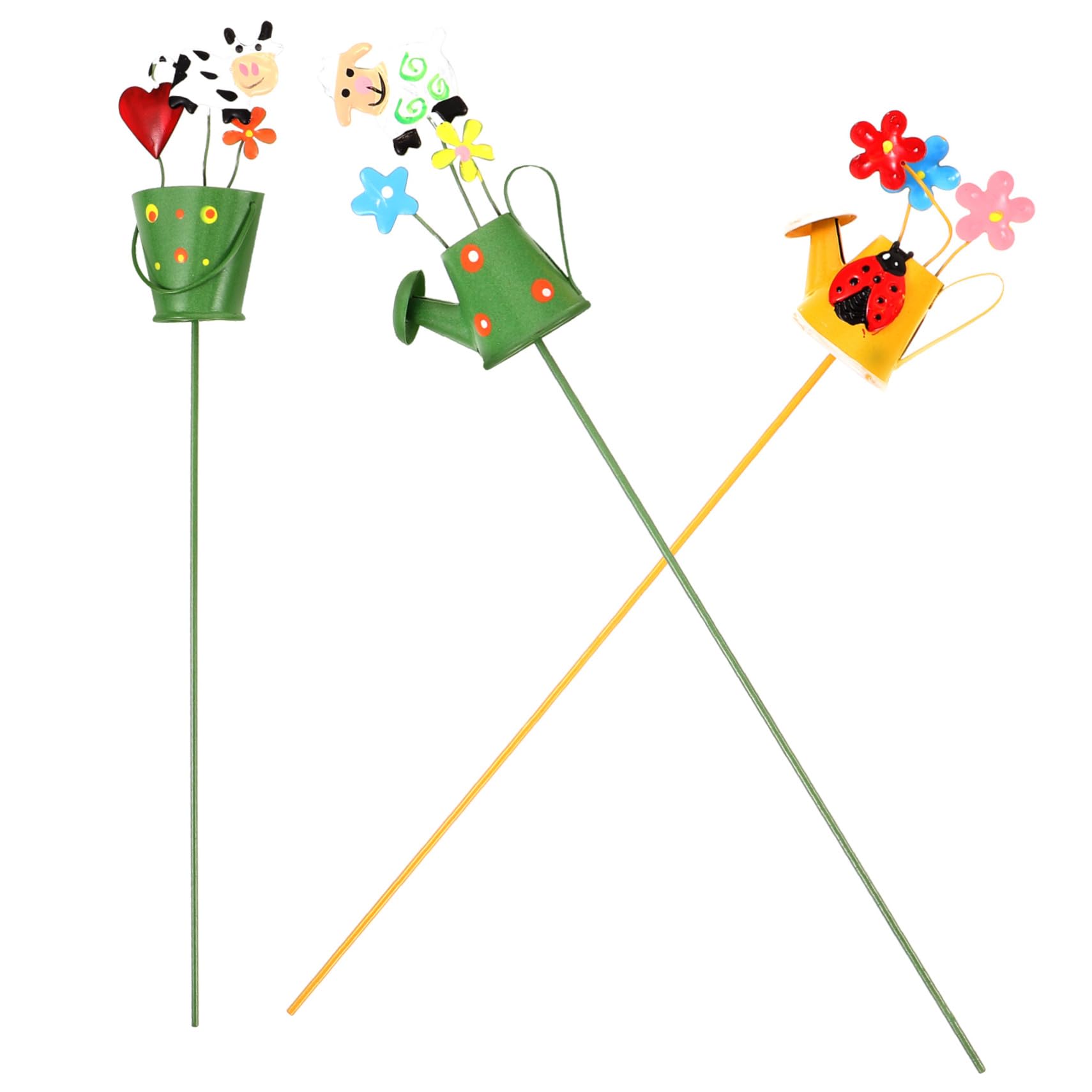 Toyvian 5 Sätze Gartenstecker Wetterfeste Gartenornamente Eimer Und Gießkanne Form Für Gartendekoration Für Blumenbeete Für Gartenliebhaber 3 Stücke * 5