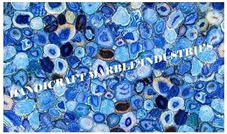 24" x 12" Blue Agate Table Top Rectangular Table, Center Table, Coffee Table, Patio Table, Kitchen Table, Hallway Table, Living Room Furniture, Patagonia Crater Agate