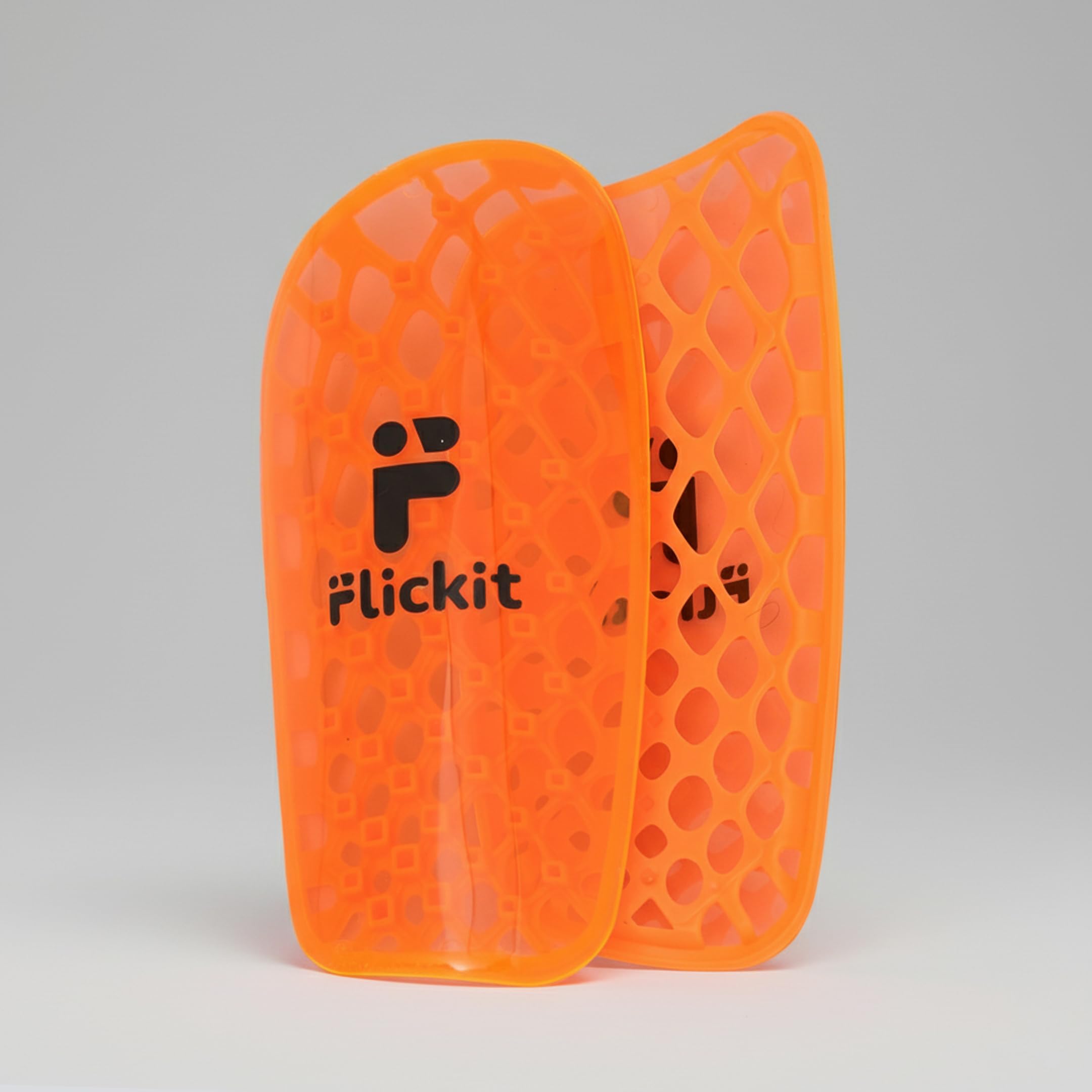 Flickit ProHex Football Shin Guards, Honeycomb Pattern, Protective Sports Equipment| for Kids & Adults| Training and Light Weight Shin Pads for Football, Hockey & Match Training (Orange, M)-image-24