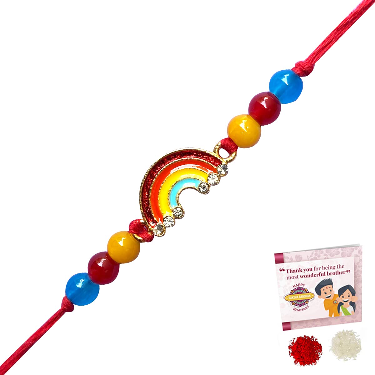 Fabdrap - Cute Cartoon Rakhi for Kids Baby Brother/Sister - Rakhi with Greeting Card (Rainbow) (B0C6FMPN39) Amazon Price History, Amazon Price Tracker