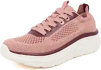 Tênis de corrida feminino moderno com cadarço casual com amortecimento máximo, Borgonha malva - venera, 35