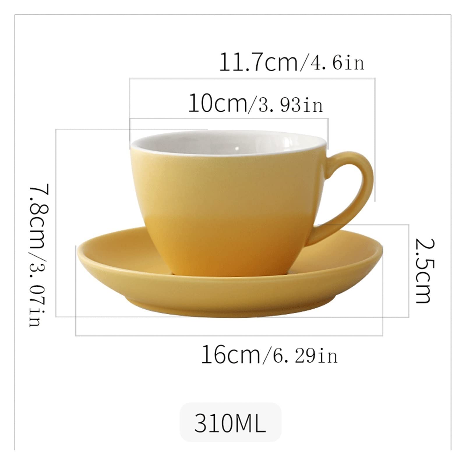 Dom 310 ml wielokolorowy ceramiczny kubek do kawy o dużej pojemności znak domowy biuro picie herbaty dekoracja (zielony)