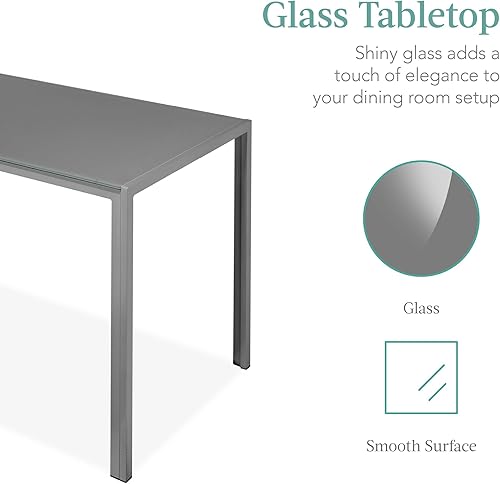 Miniatura 2 de Best Choice Products Juego de comedor de cristal de 5 piezas, muebles de mesa de cocina modernos para comedor, comedor, compacto que ahorra espacio