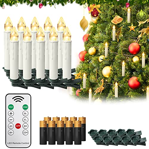 LZQ Lot de 10 Bougies LED à Piles avec Télécommande