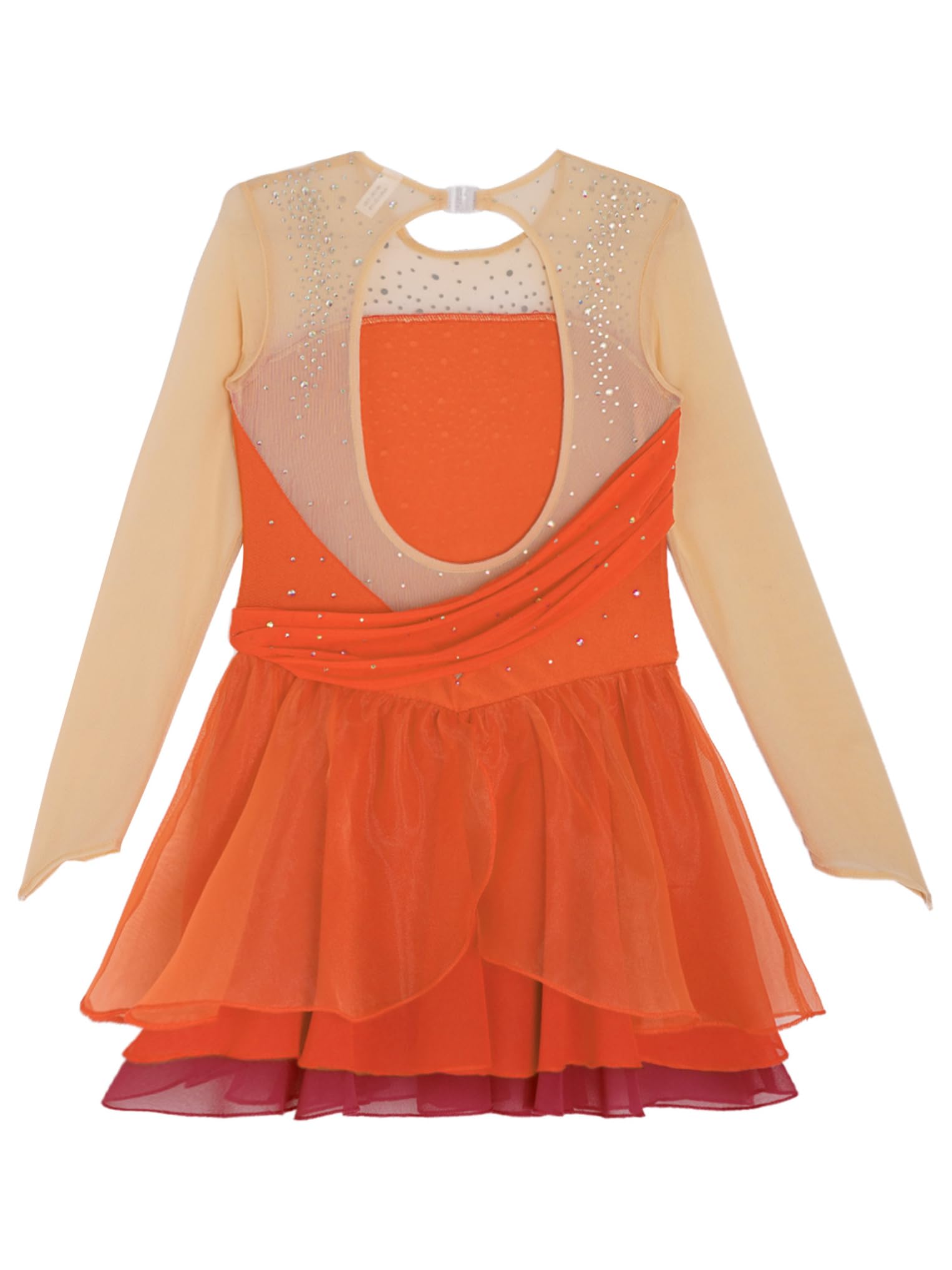 Oyolan Justaucorps Robe Patinage Artistique Fille Enfant Leotard Ballet Body Gymnastique Compétition Costume Spectacle