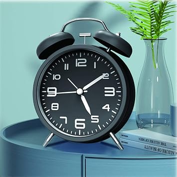 Liudan Alarm Clock Super Loud Alarm/Luminous/Silent/Battery Powered/Smart Dual Bell Alarm Clock/Black/loud Alarm Clocks for Heavy Sleepers Digital Alarm Clock (Color : Pink)