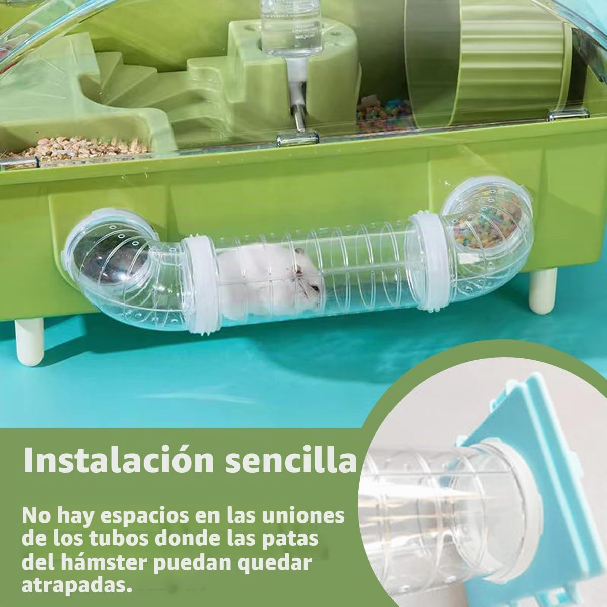 2 kits de tubos para hámster, túnel de hámster, aventura, tubo externo, conexión transparente, juguete para jaula, accesorio para hámsters, ratones, animales pequeños, deportes, espacio de expansión