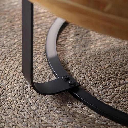 Miniatura 5 de Mesa auxiliar redonda para sala de estar, marco de metal moderno y resistente, mesa central fácil de montar, mesa de centro para sala, muebles de