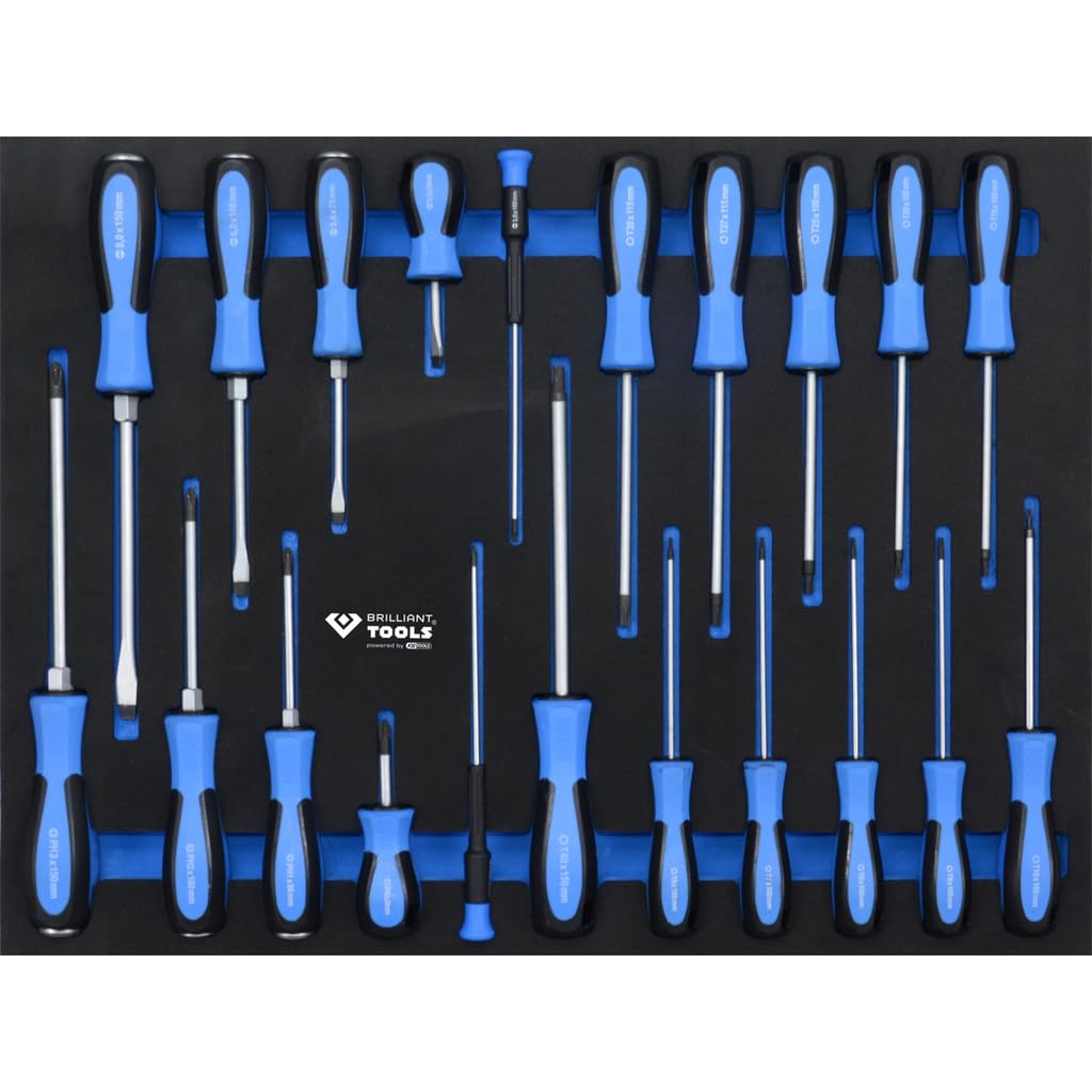 BRILLIANT TOOLS BT153473 Chariot d’atelier avec 7 tiroirs et 473 outils [Powered by KS TOOLS]